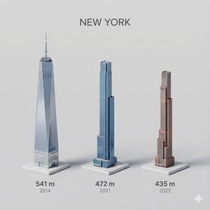Prompt para exhibición de dibujos animados en 3D de los edificios más altos de la ciudad - 1