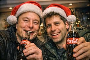 Elon Musk 和 Sam Altman 的兩極化自拍照 - 2