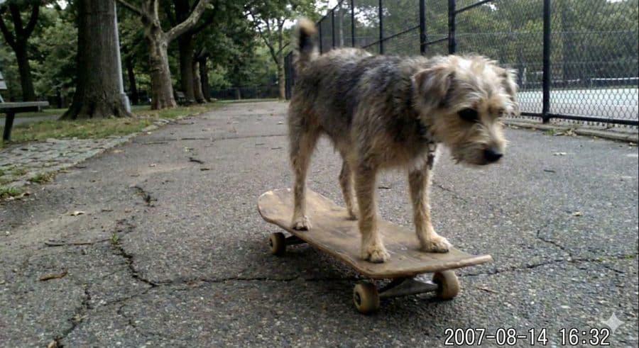 Cane su Skateboard, Prompt Originale per Foto iPhone