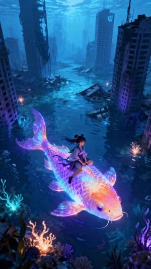 ポスト・アポカリプス後の水中都市シーンを生成する - 2