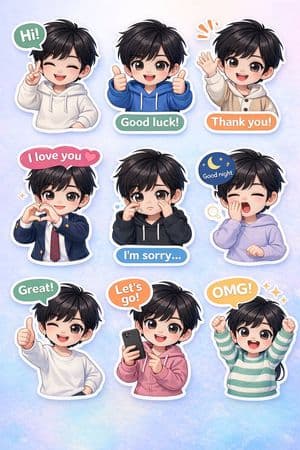 สร้างสติกเกอร์จิบิที่มีท่าทางและสีหน้าหลากหลาย - 2