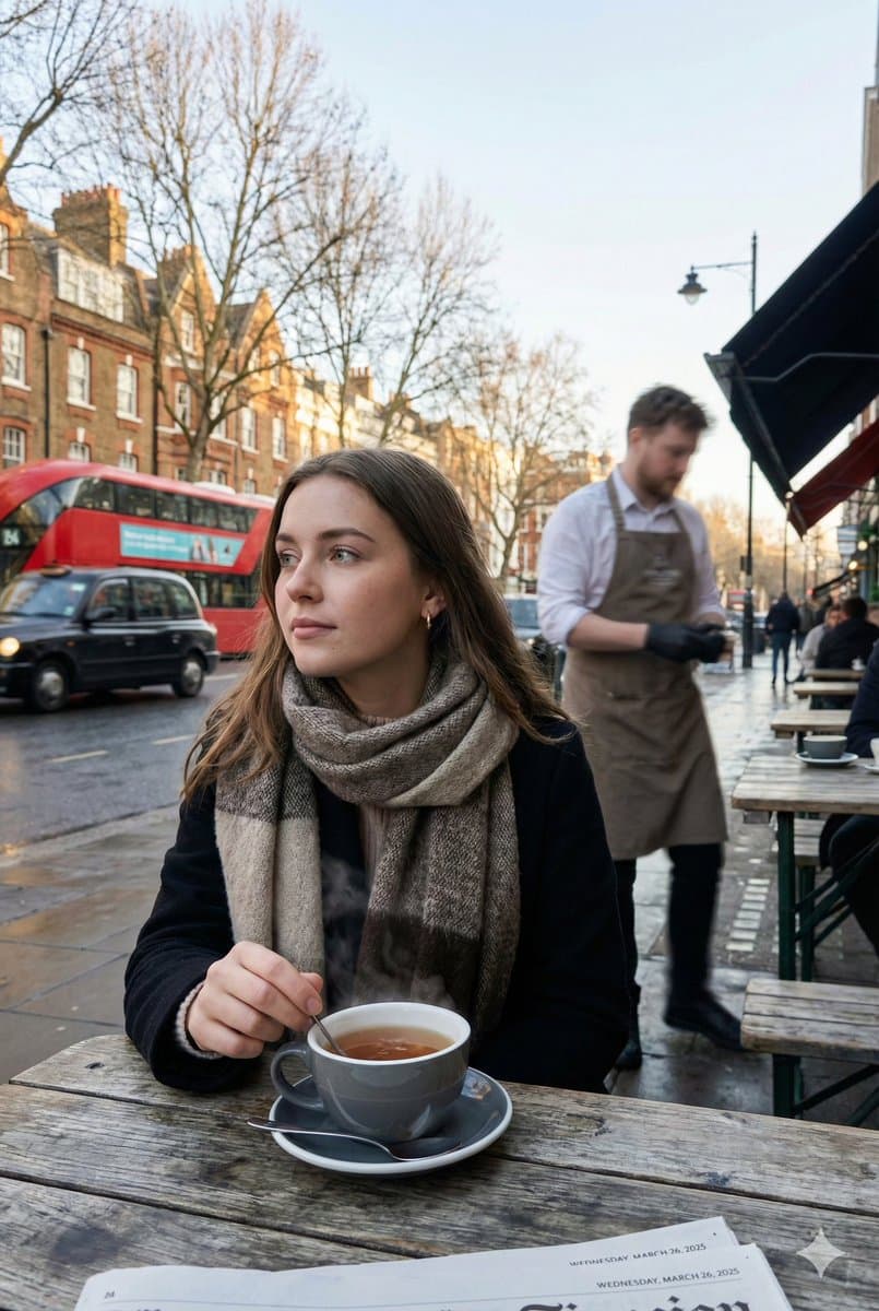 Sinematik Londra Sabah Restoran Portresi