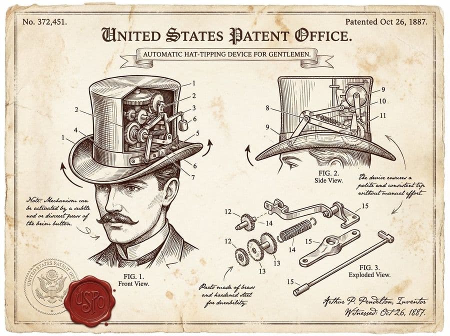 Documento de Patente Antiguo para un Invento