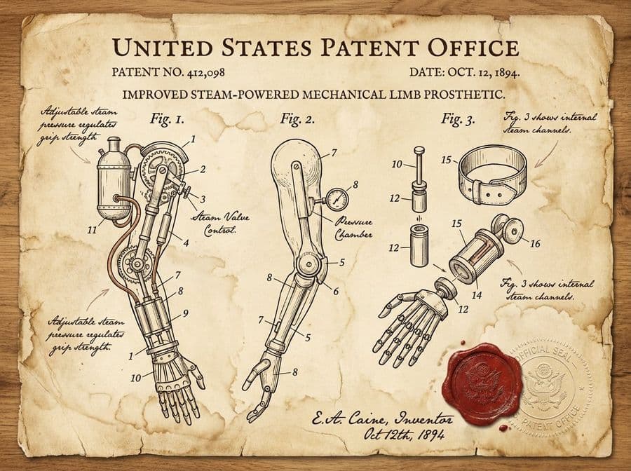 Documento de Patente Antiguo para un Invento