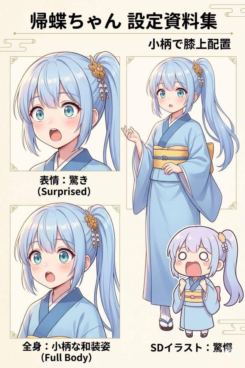 Prompt para Folha de Personagem de Anime Japonês