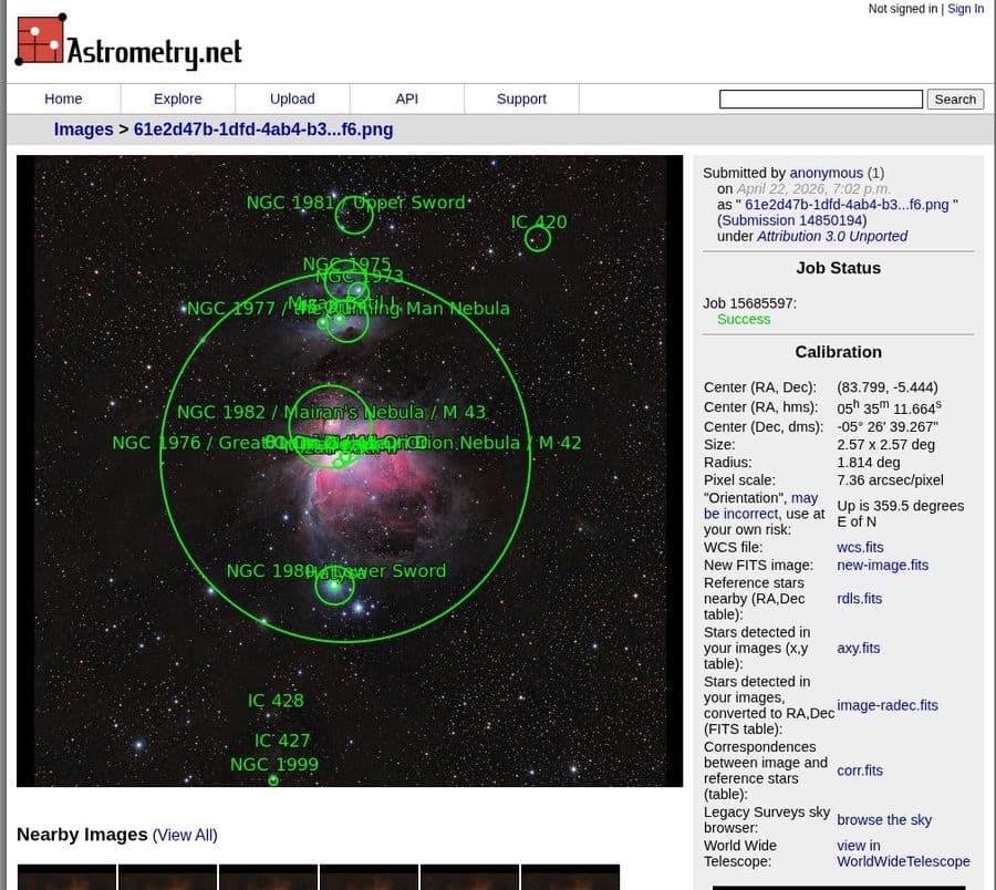 Astronomik Orion Bulutsusu Oluşturma
