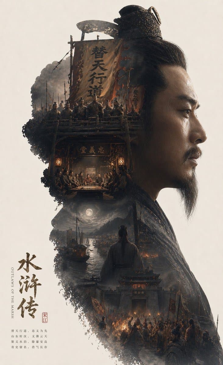 Epic Narrative Silhouette Movie Poster