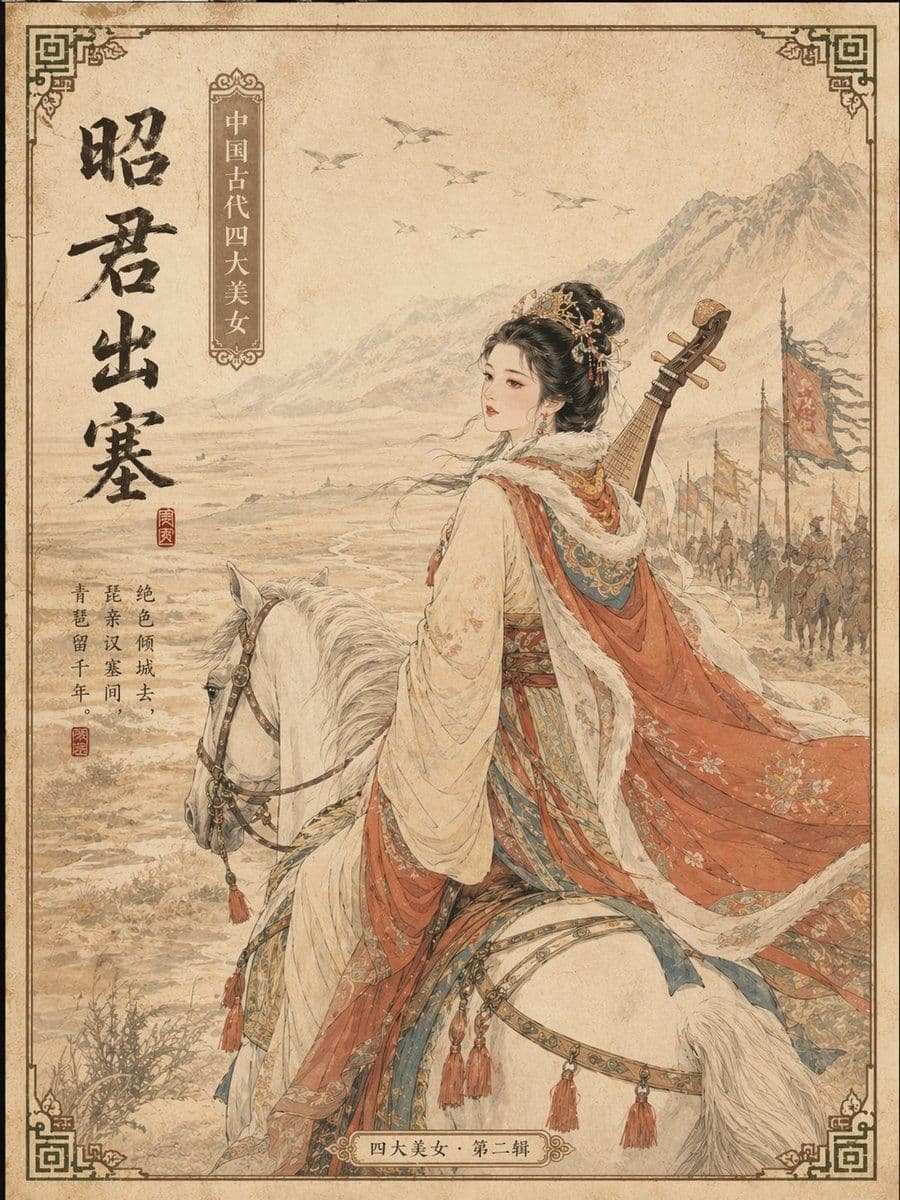 中国古代四大美女明信片提示词
