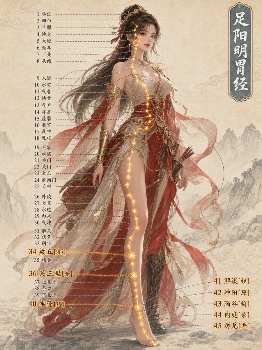 Infografía de meridianos de medicina china