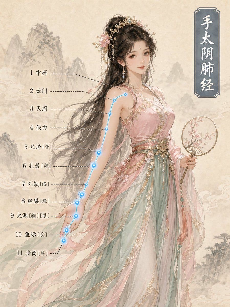 Infografía de meridianos de medicina china