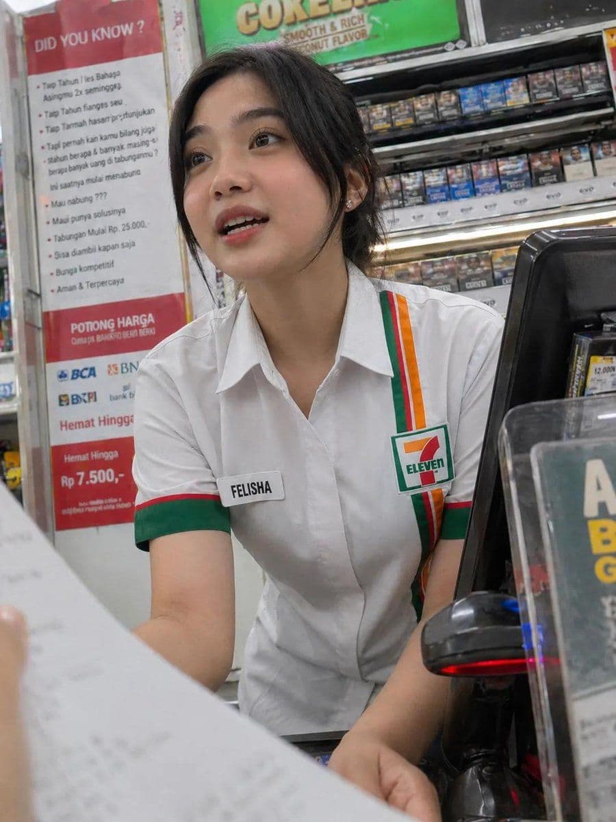 Candid Convenience Store Cashier
