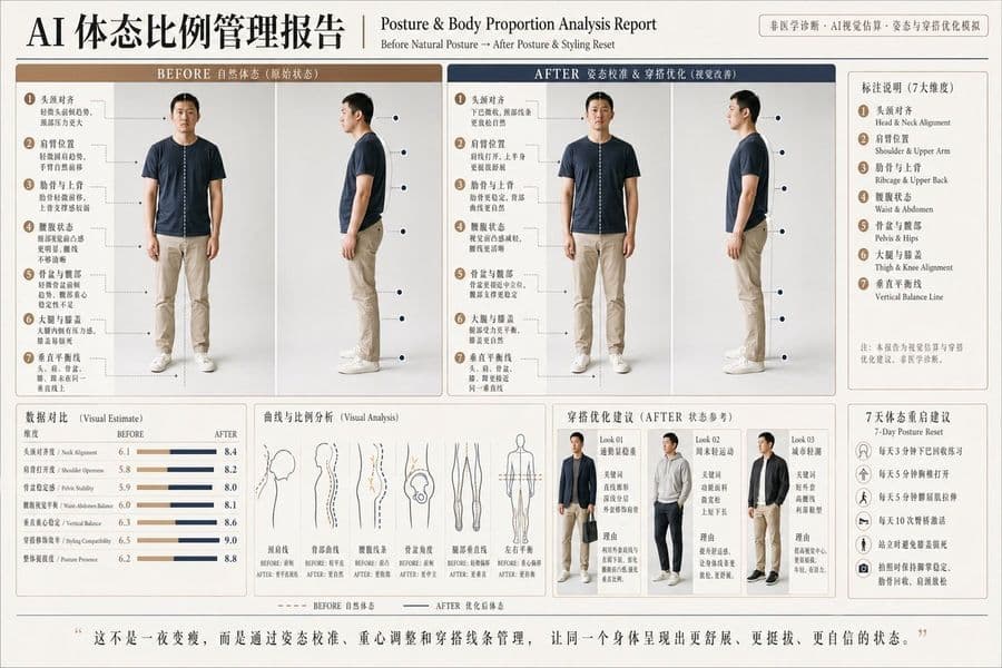 Infográfico de Relatório de Análise Postural