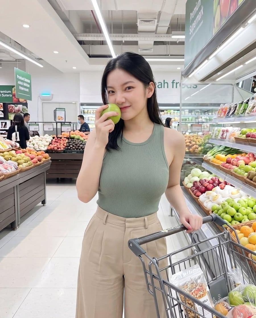 现代杂货店生活方式人像
