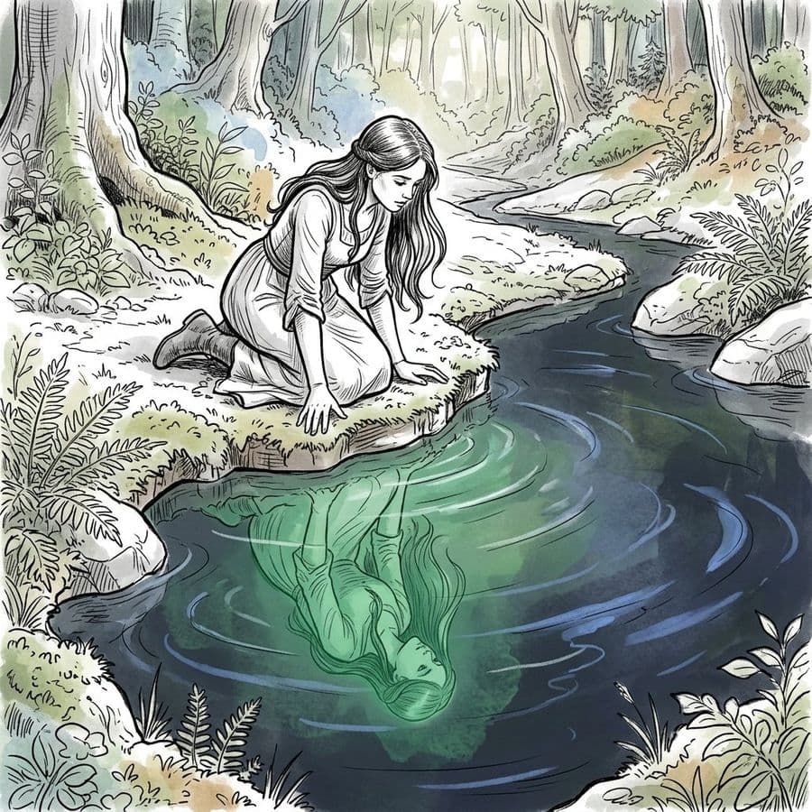 Arte Linear Isométrica de Mulher Zen