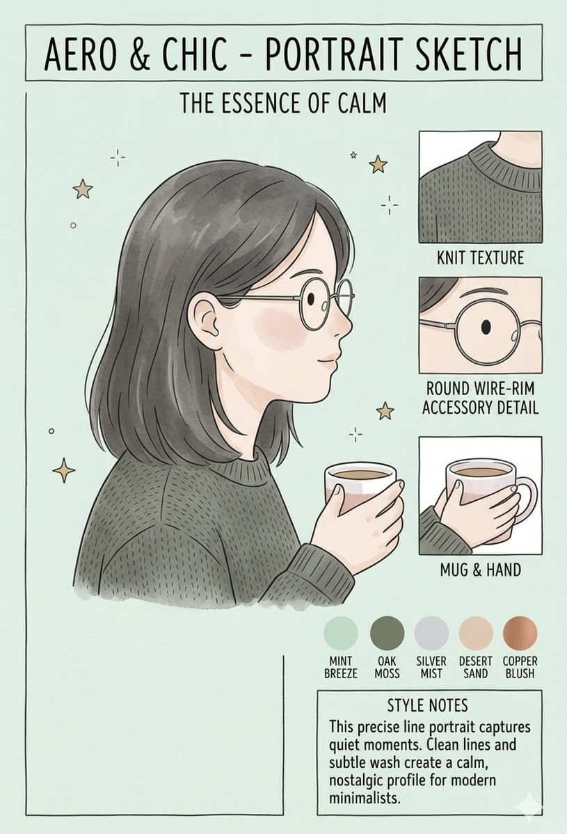 Esquisse de personnage minimaliste Aero & Chic