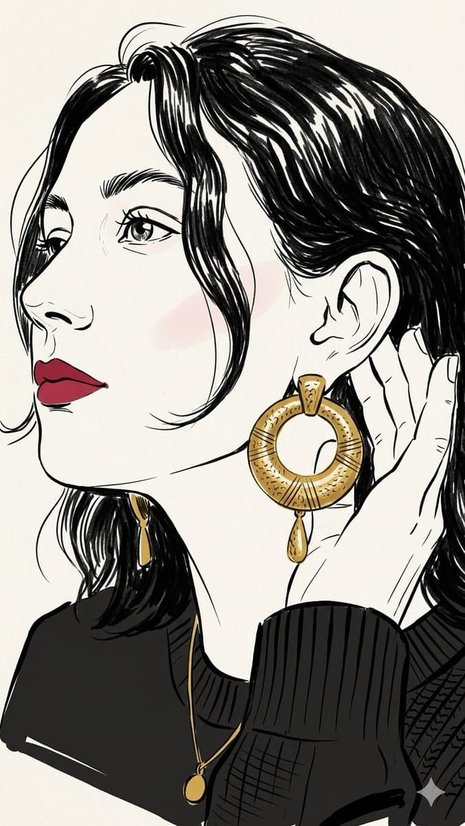 Arte lineal de perfil minimalista