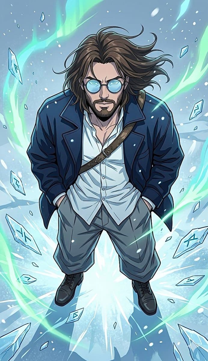 Ilustración de hombre estilo novela gráfica anime