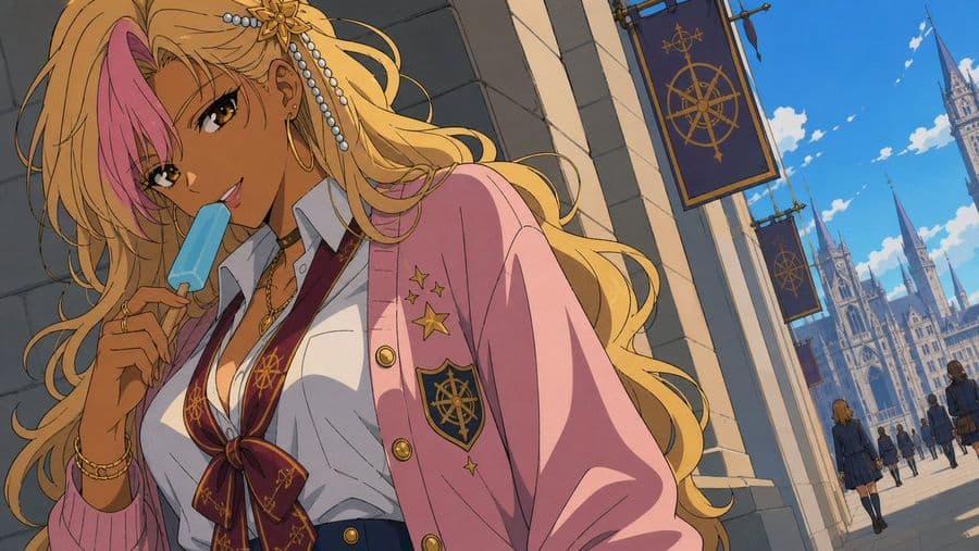 动漫学院少女与冰棒