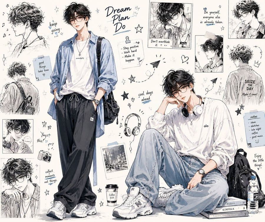 Anime Fashion Design Moodboard