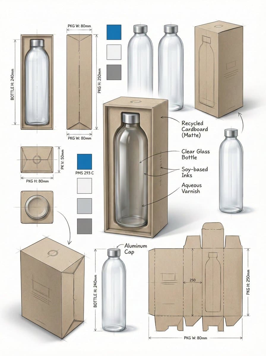 Industrial Packaging Design Illustration Sheet