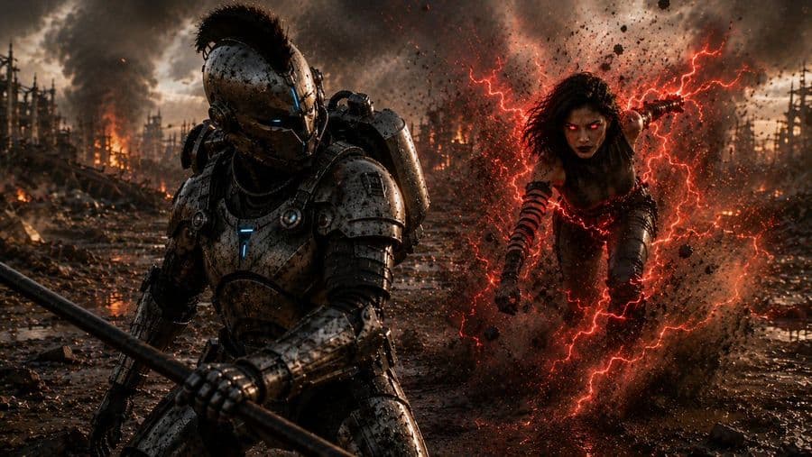 Cyber Knight vs Red Lightning Attacker