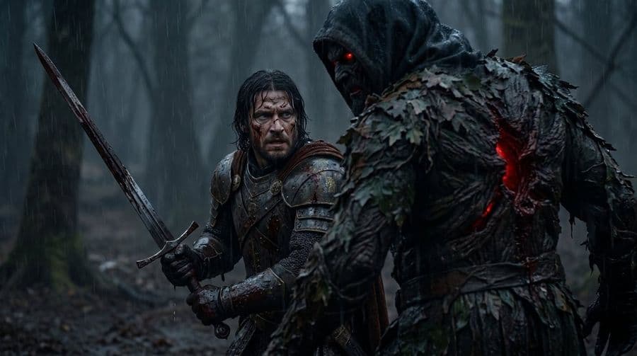 Battle-Worn Knight vs Forest Wraith