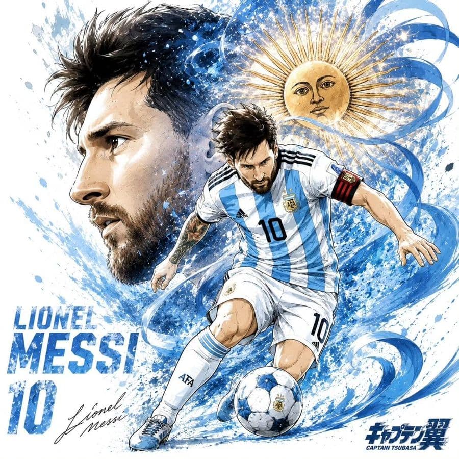 Dynamic Football Superstar Illustration