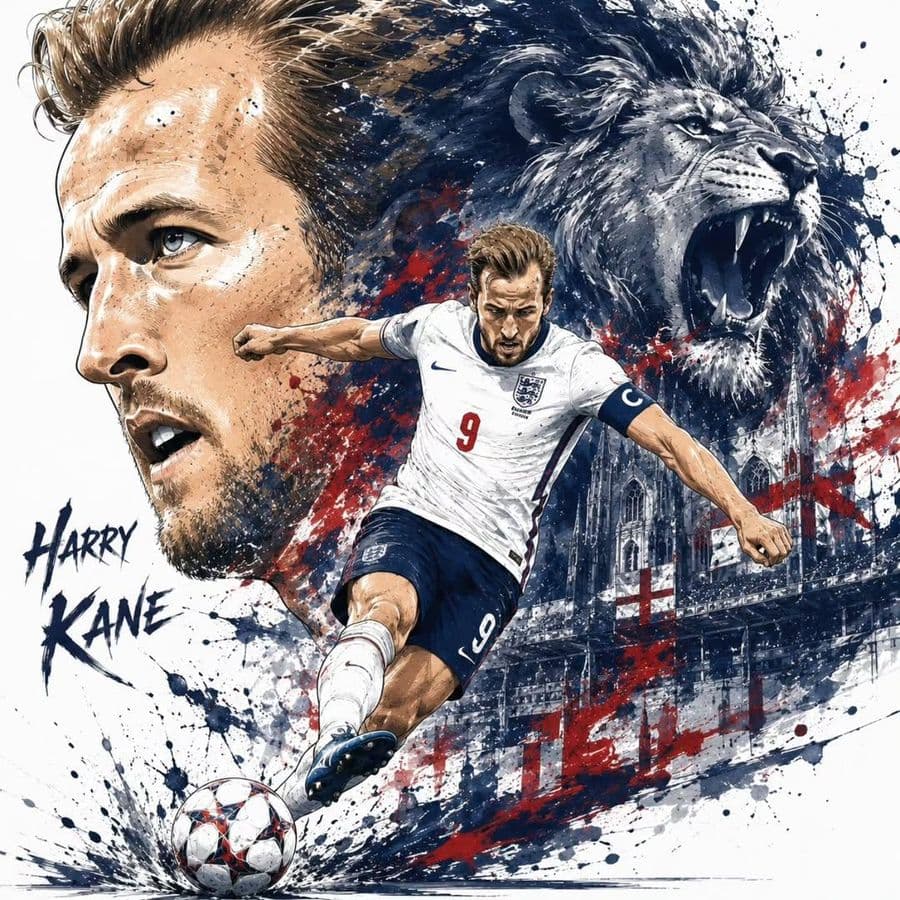 Dynamic Football Superstar Illustration