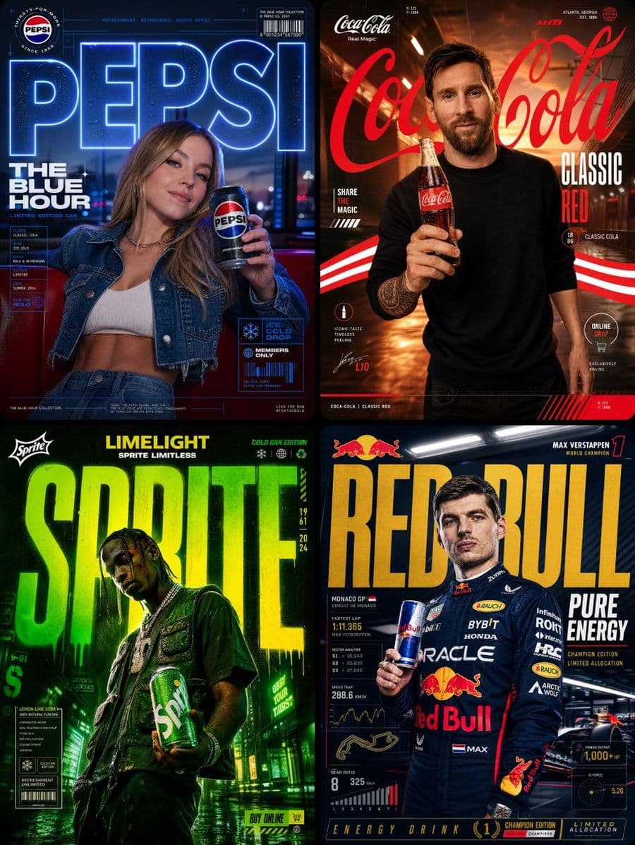 Retro-Modern Beverage Campaign Concepts