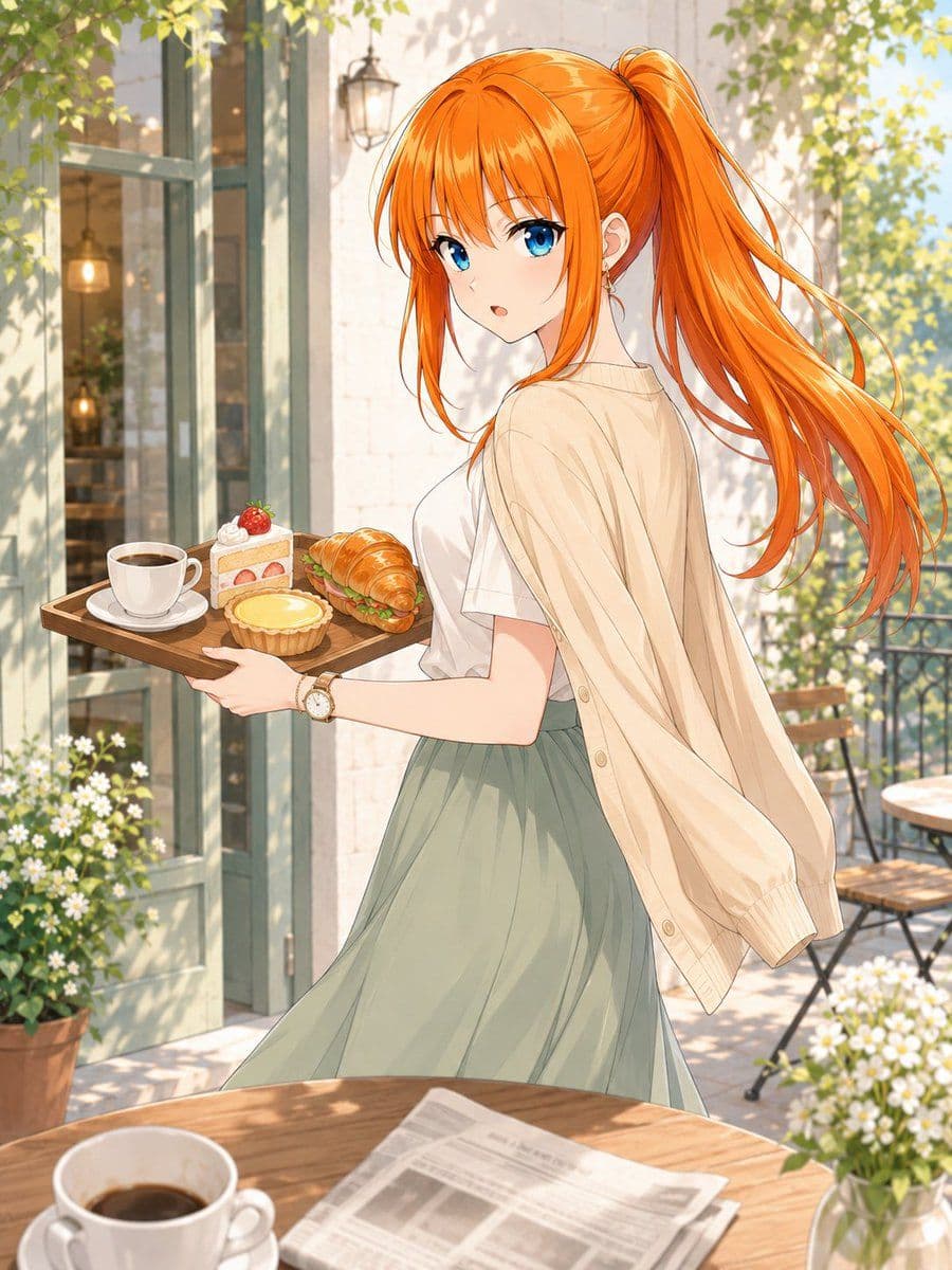 Anime Man at Paris Café