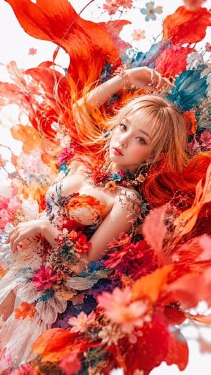 Surreal Floral Couture Portrait - 2