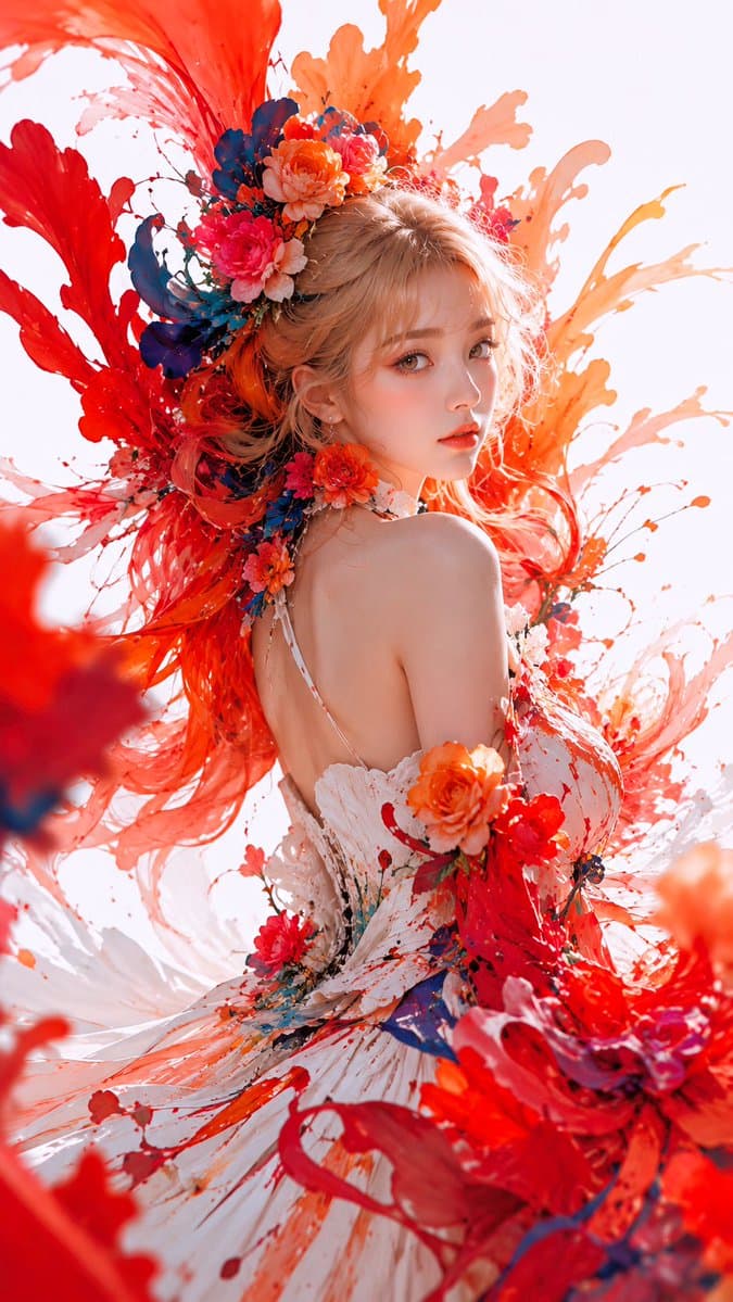 Surreal Floral Couture Portrait
