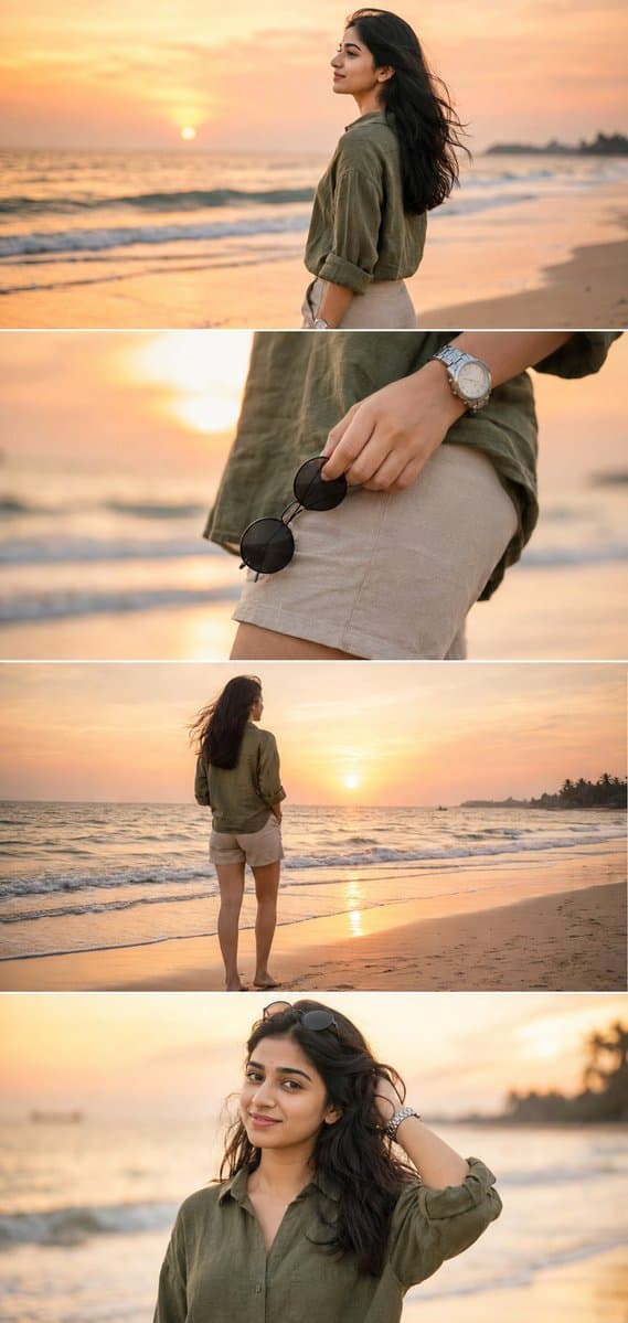 Collage Premium de Sesión de Fotos en la Playa para Instagram