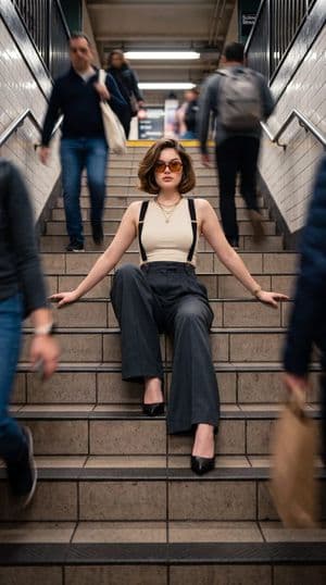 Subway Staircase Fashion Portrait - 1