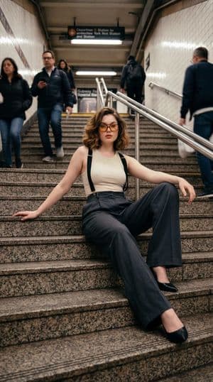 Subway Staircase Fashion Portrait - 2