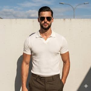 Muscular Man Resort Fashion Portrait