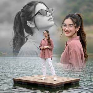 Dreamy Lake Triple Portrait