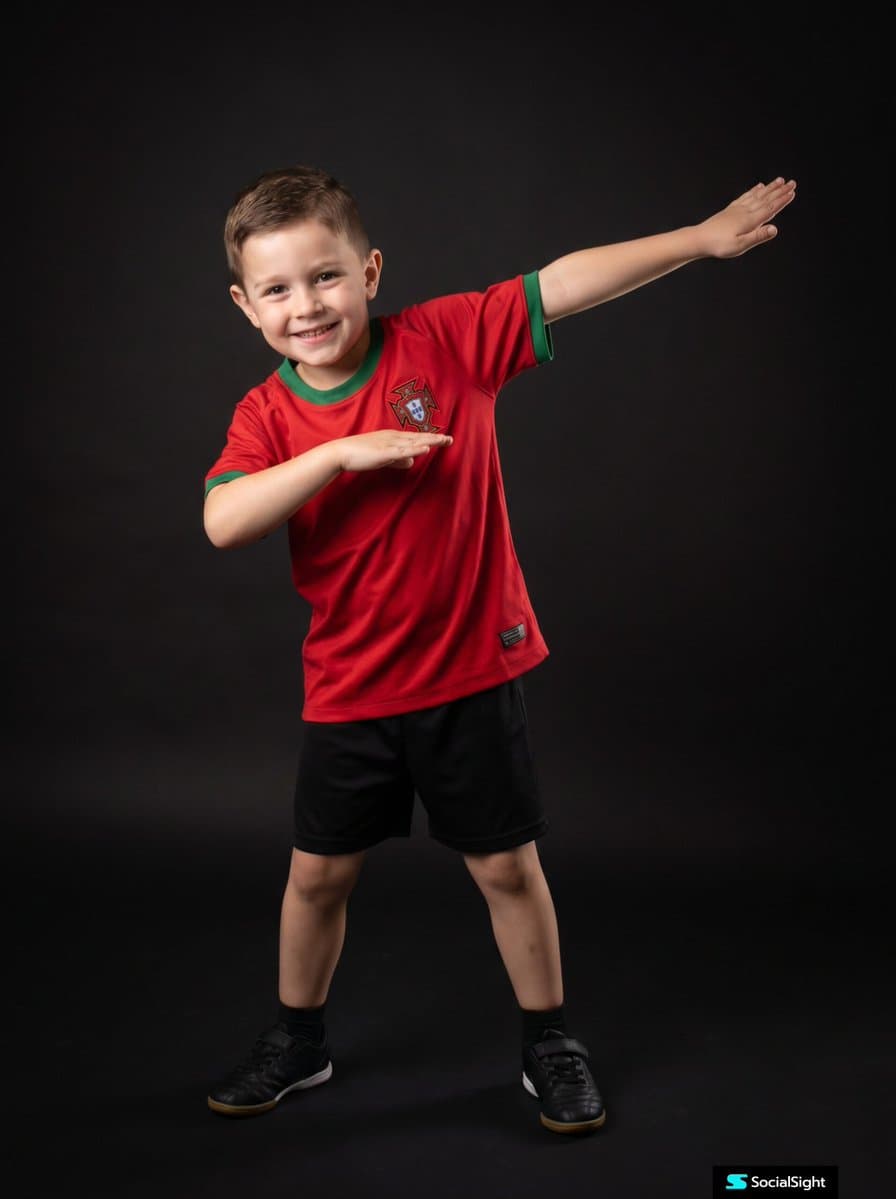 Retrato infantil de fotografía deportiva en estudio