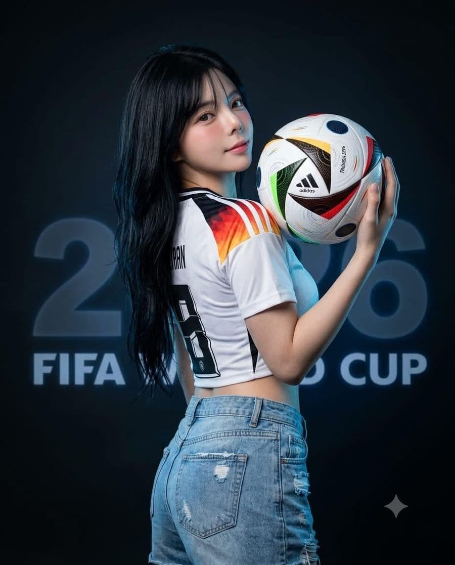 Retrato de mujer asiática para la Copa Mundial