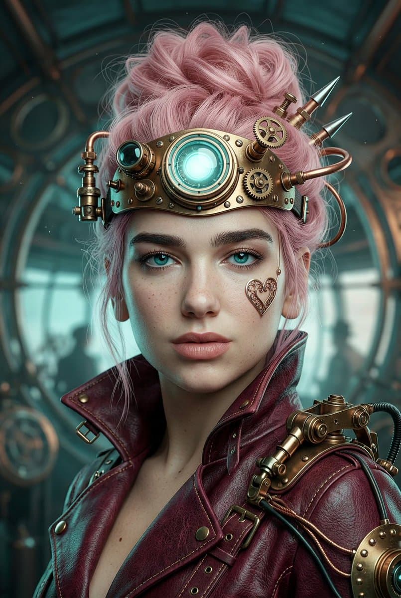 Steampunk Pastel Pink Portrait