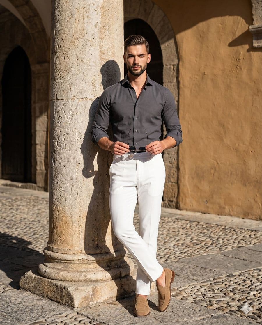 Retrato Masculino em Sítio Histórico Mediterrâneo