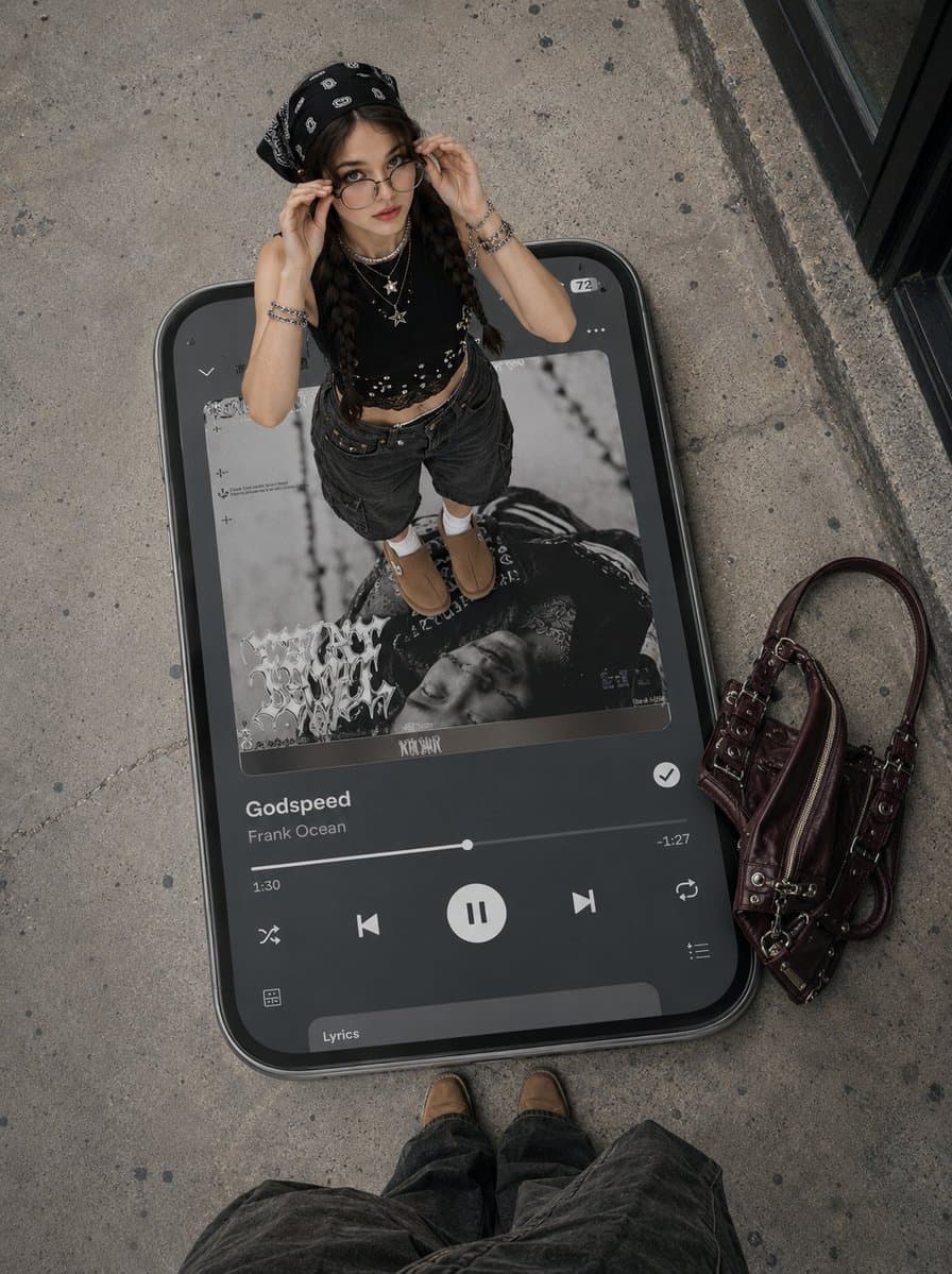 Surreal Y2K Street Fashion Smartphone Illusion