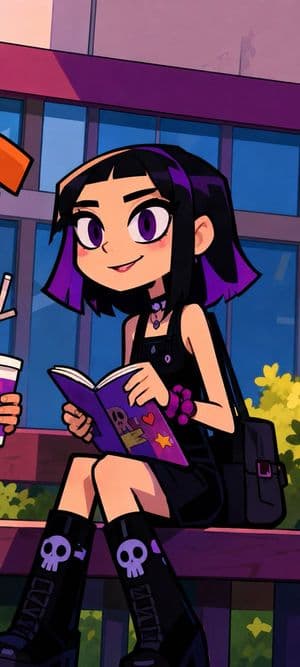 Demon Schoolgirl Anime Character Scene