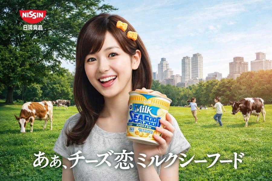 Surreal NISSIN Milk Seafood Ad