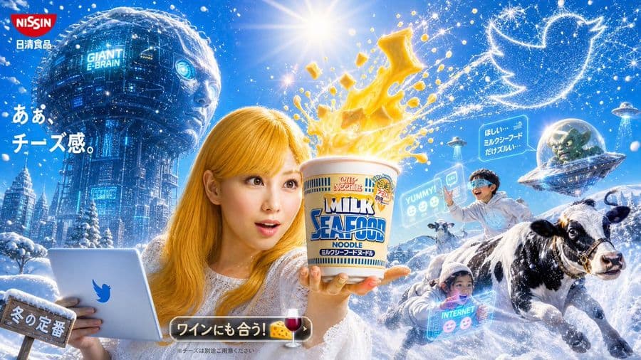 Surreal Japanese Nissin Snow Ad
