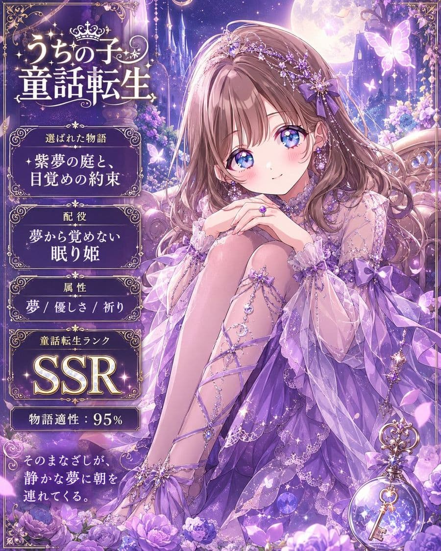 Moonlit Cat Princess Fairy-Tale Card