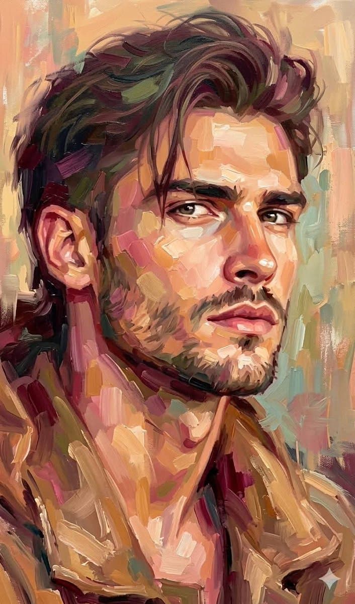Retrato al óleo expresivo
