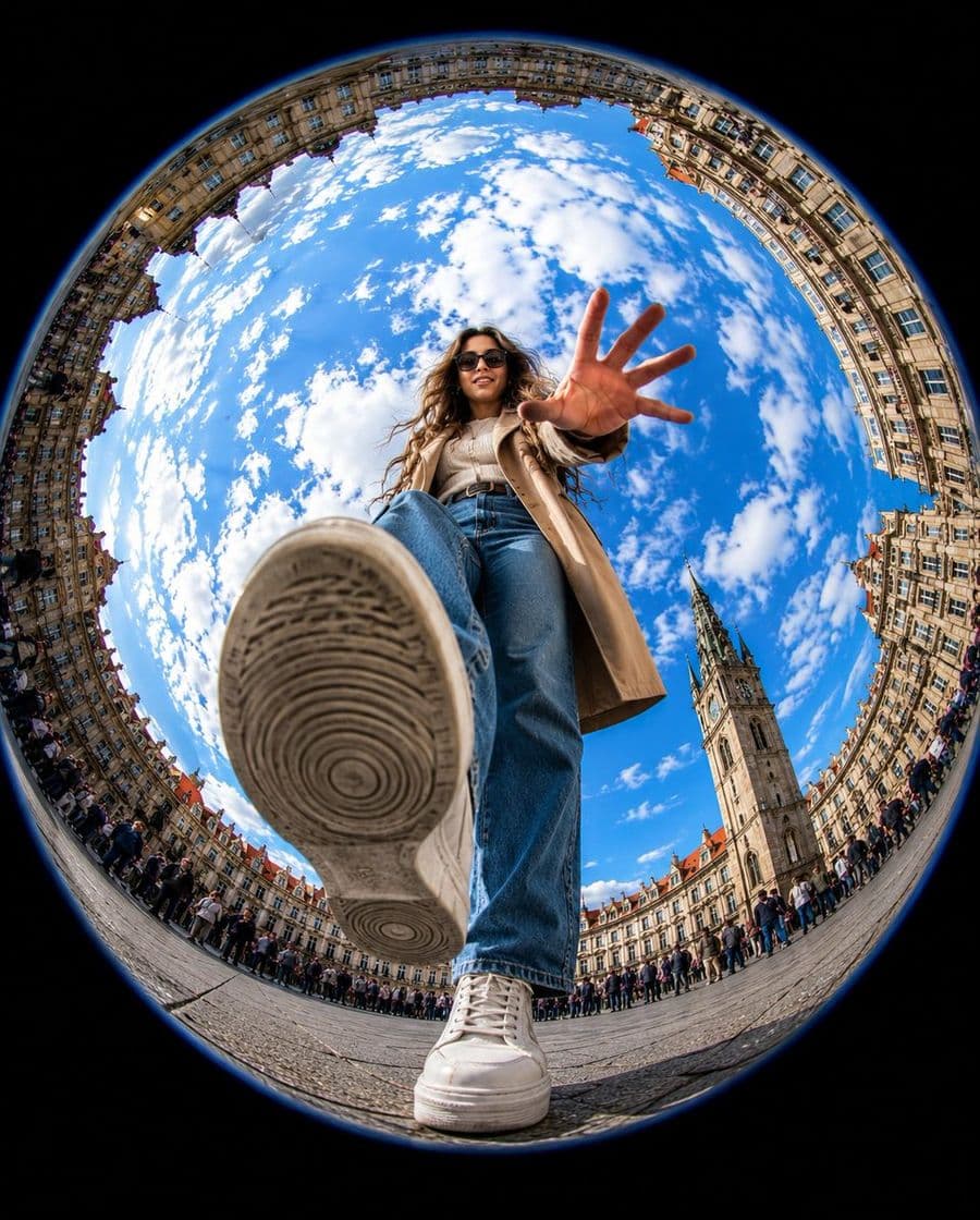 Nhiếp ảnh hành động góc siêu rộng (Fisheye) trong đô thị