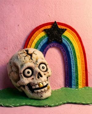 Cartoon Skull with Gold Teeth