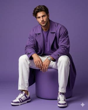 Monochromatic Purple Fashion Editorial
